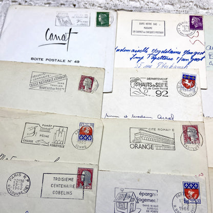 1960s - Lot of 20 Vintage French Envelopes – 1960s Ephemera for Junk Journals, Collage & Paper Crafts