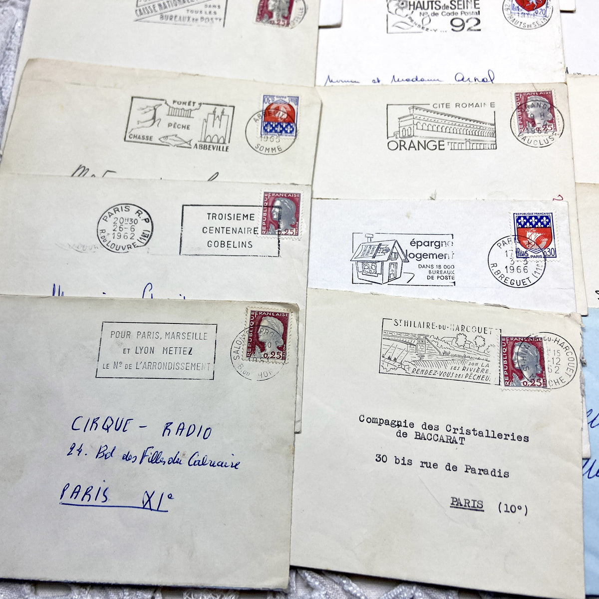 1960s - Lot of 20 Vintage French Envelopes – 1960s Ephemera for Junk Journals, Collage & Paper Crafts
