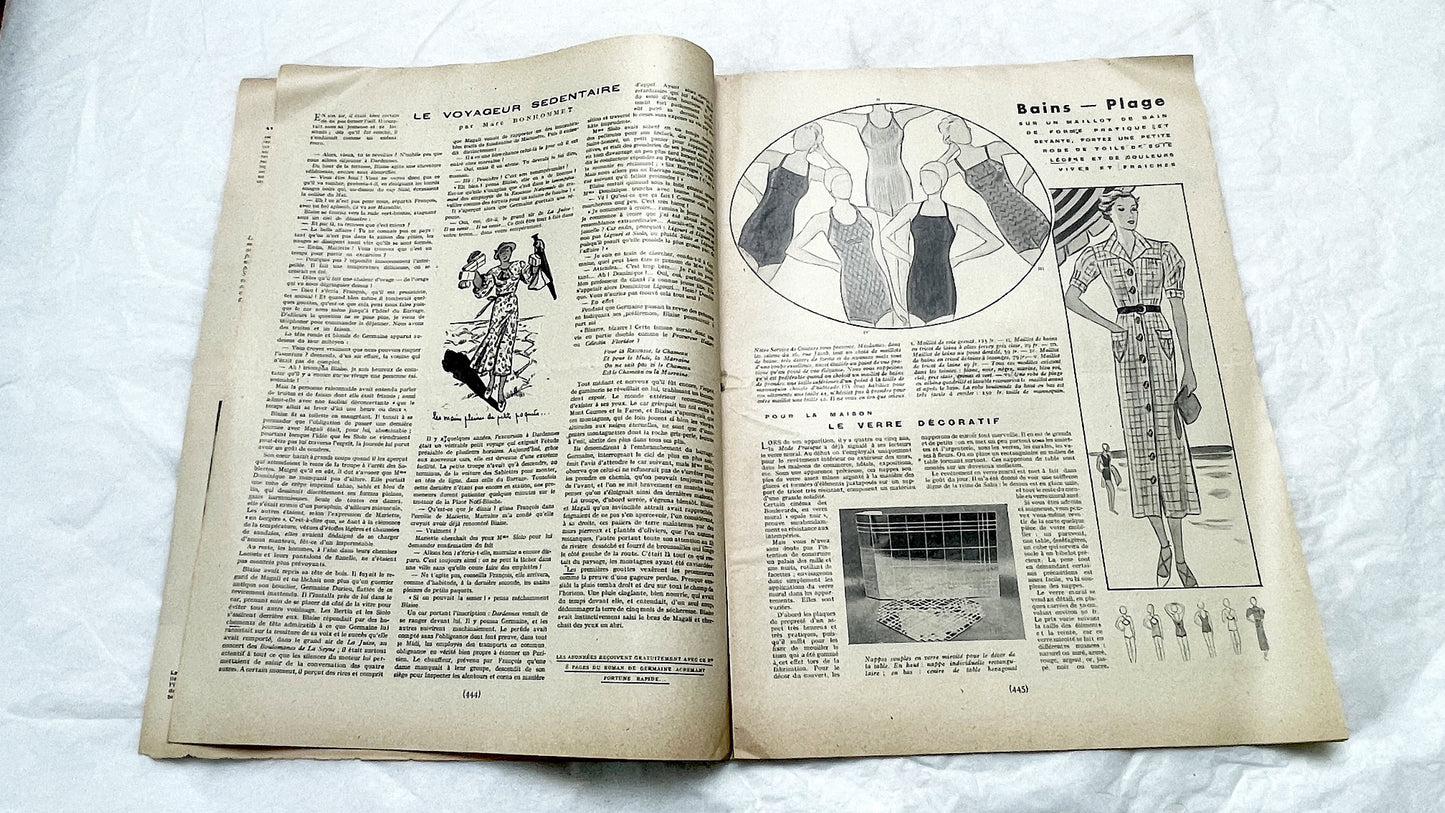 1930s - Vintage French Fashion Magazine - Mode Pratique - Elegant Womens Apparel - Home Crafts - Lifestyle Advice - Parisian Life