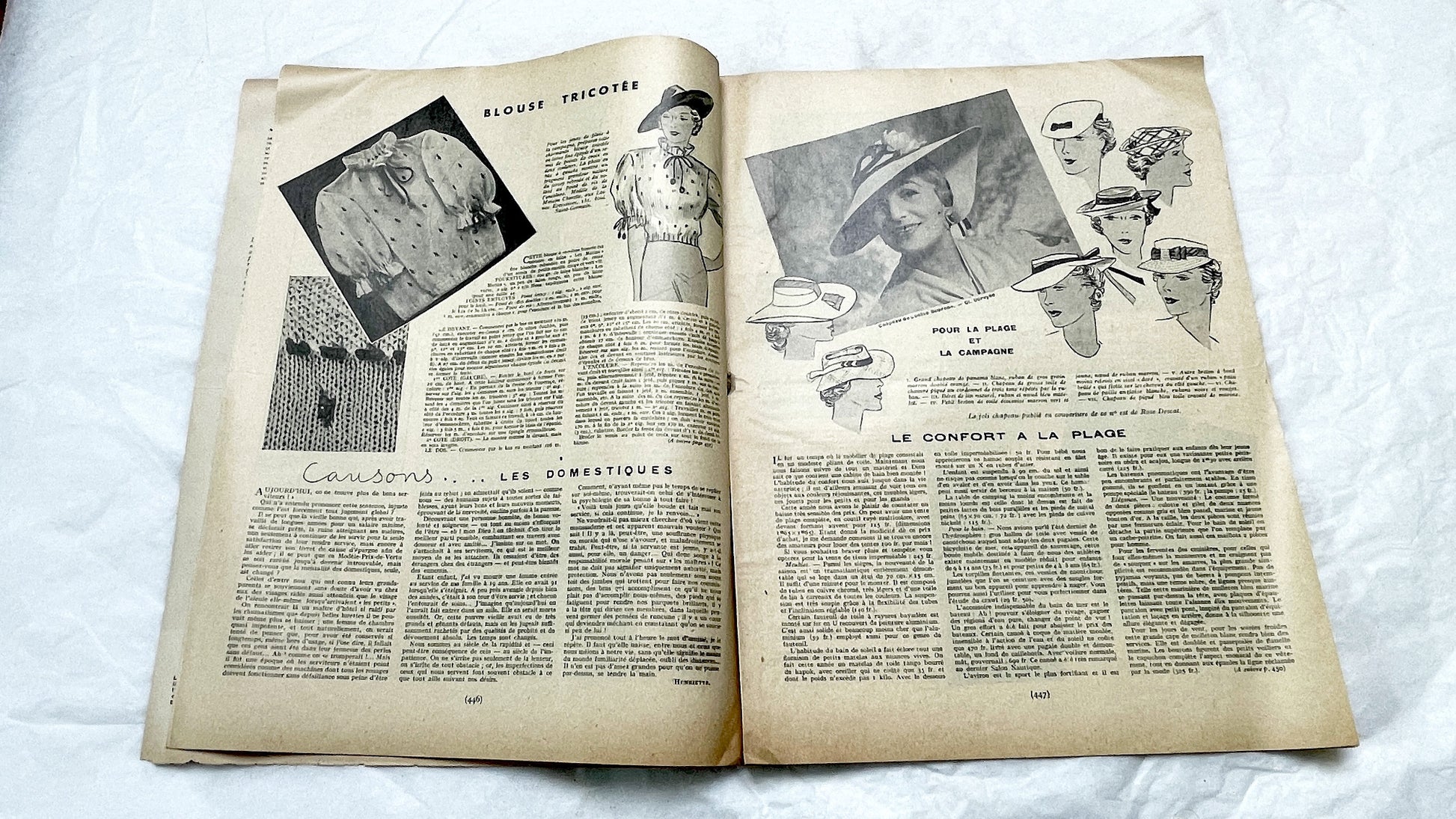1930s - Vintage French Fashion Magazine - Mode Pratique - Elegant Womens Apparel - Home Crafts - Lifestyle Advice - Parisian Life