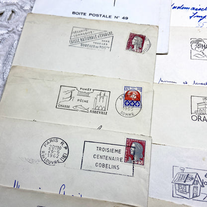 1960s - Lot of 20 Vintage French Envelopes – 1960s Ephemera for Junk Journals, Collage & Paper Crafts