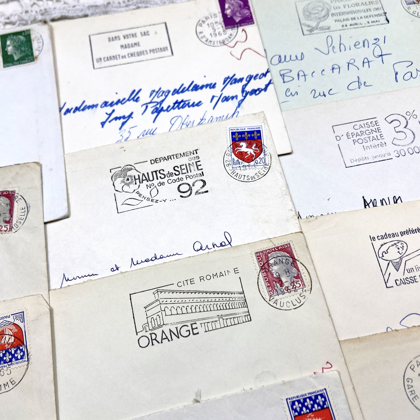1960s - Lot of 20 Vintage French Envelopes – 1960s Ephemera for Junk Journals, Collage & Paper Crafts