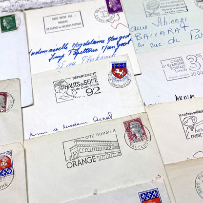 1960s - Lot of 20 Vintage French Envelopes – 1960s Ephemera for Junk Journals, Collage & Paper Crafts