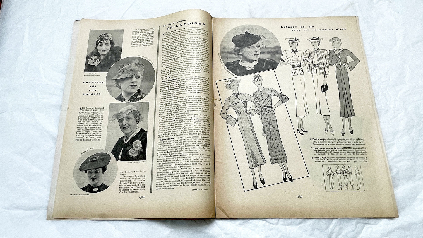 1930s - Vintage French Fashion Magazine - Mode Pratique - Dress Patterns - Hat Styles - Advertising - Retro Style - Collectible Ephemera