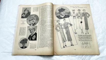 1930s - Vintage French Fashion Magazine - Mode Pratique - Dress Patterns - Hat Styles - Advertising - Retro Style - Collectible Ephemera