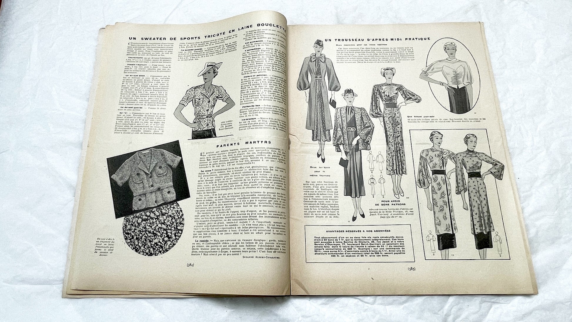 1930s - Vintage French Fashion Magazine - Mode Pratique - Dress Patterns - Hat Styles - Advertising - Retro Style - Collectible Ephemera