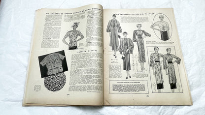 1930s - Vintage French Fashion Magazine - Mode Pratique - Dress Patterns - Hat Styles - Advertising - Retro Style - Collectible Ephemera