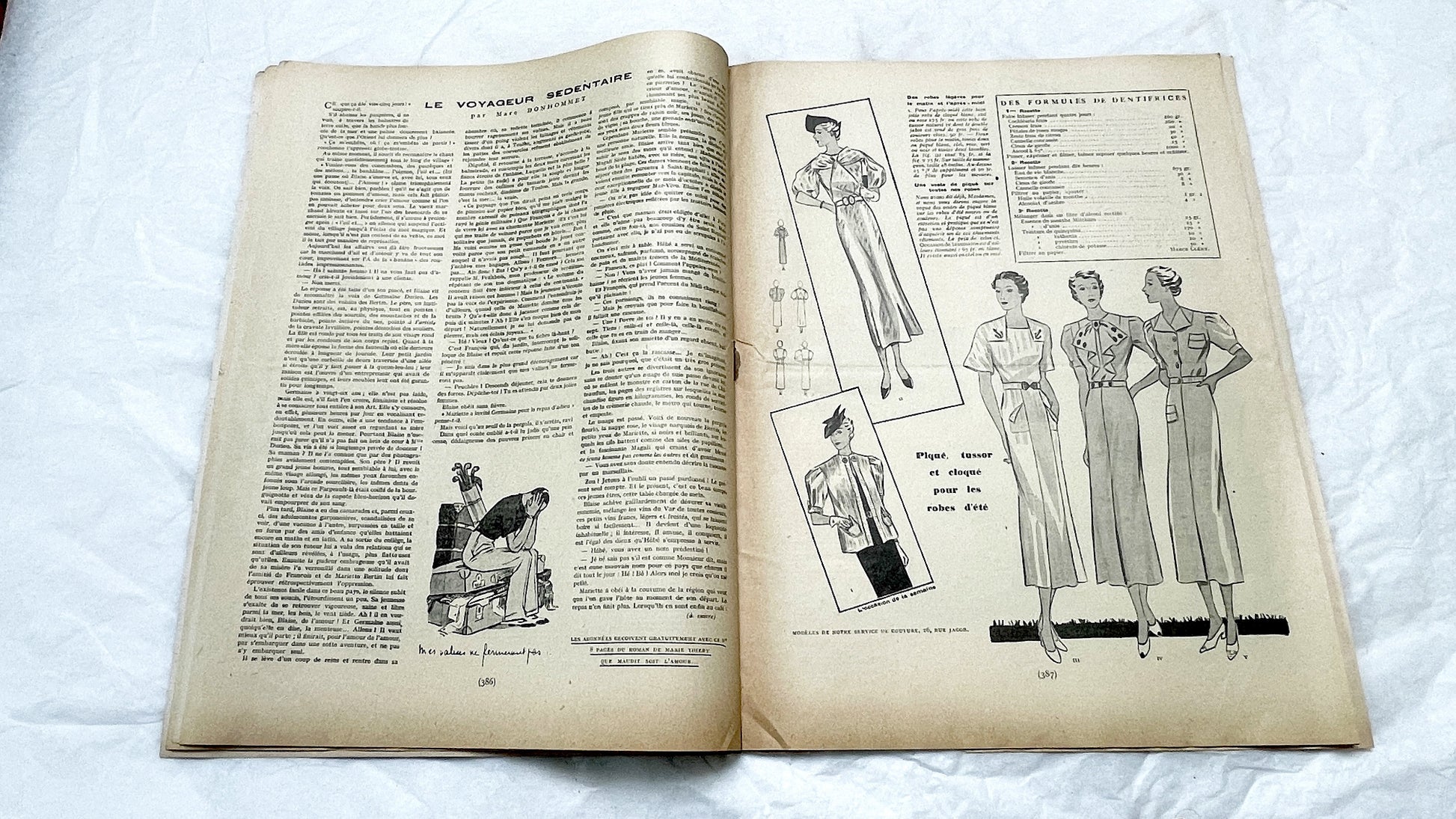 1930s - Vintage French Fashion Magazine - Mode Pratique - Dress Patterns - Hat Styles - Advertising - Retro Style - Collectible Ephemera