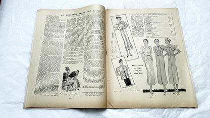 1930s - Vintage French Fashion Magazine - Mode Pratique - Dress Patterns - Hat Styles - Advertising - Retro Style - Collectible Ephemera