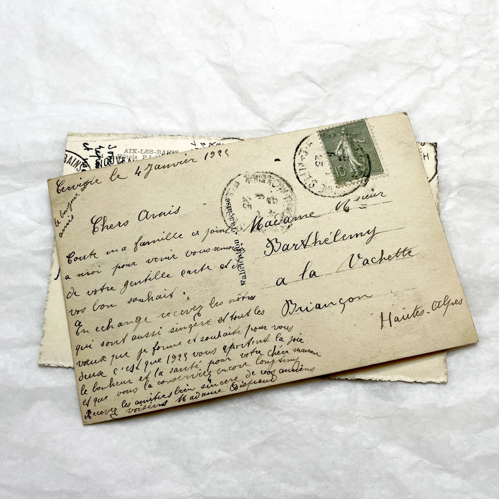1910s - 1930s - Seven Handwritten Correspondence from France and Switzerland - Collectible Ephemera - Historic Travel