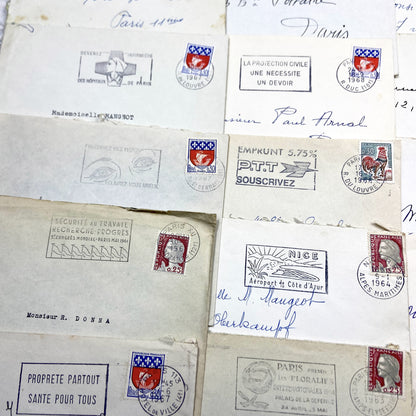 1960s - Lot of 20 Vintage French Envelopes – 1960s Ephemera for Junk Journals, Collage & Paper Crafts