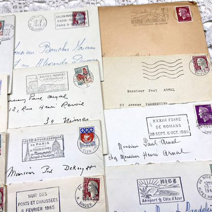 1960s - Lot of 20 Vintage French Envelopes – 1960s Ephemera for Junk Journals, Collage & Paper Crafts