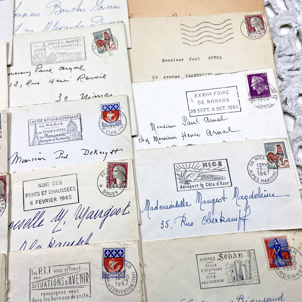 1960s - Lot of 20 Vintage French Envelopes – 1960s Ephemera for Junk Journals, Collage & Paper Crafts