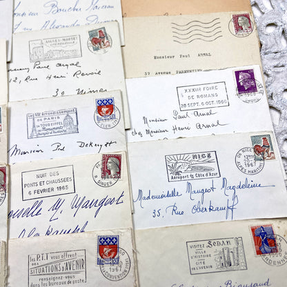 1960s - Lot of 20 Vintage French Envelopes – 1960s Ephemera for Junk Journals, Collage & Paper Crafts