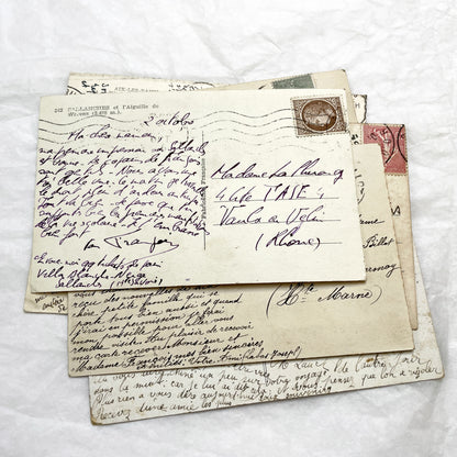 1910s - 1930s - Seven Handwritten Correspondence from France and Switzerland - Collectible Ephemera - Historic Travel