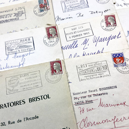 1960s - Lot of 20 Vintage French Envelopes – 1960s Ephemera for Junk Journals, Collage & Paper Crafts