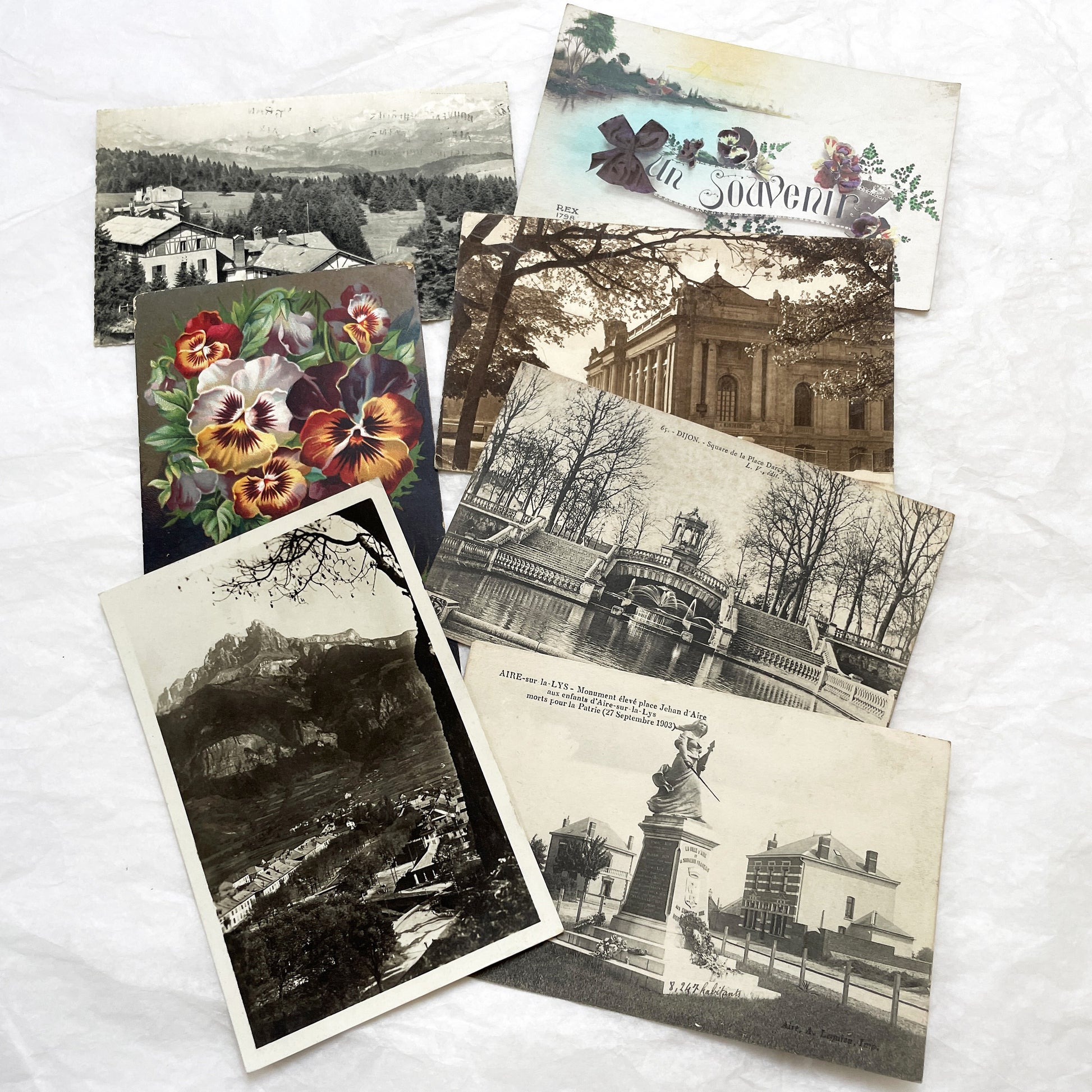 1910s - 1930s - Seven Handwritten Correspondence from France and Switzerland - Collectible Ephemera - Historic Travel