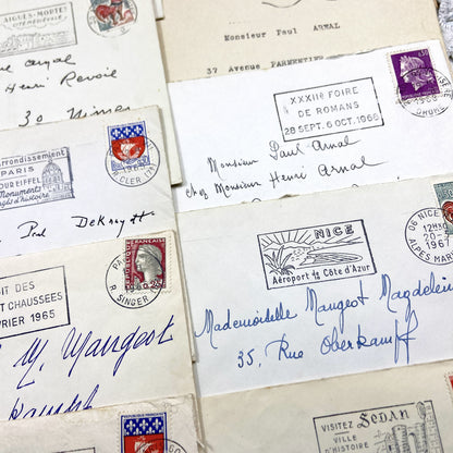 1960s - Lot of 20 Vintage French Envelopes – 1960s Ephemera for Junk Journals, Collage & Paper Crafts