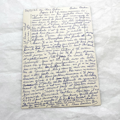 1960s -  Eight French Postcards - Handwritten Correspondence - Travel Mementos - Historical Ephemera - France Germany - Antique Paper Lot