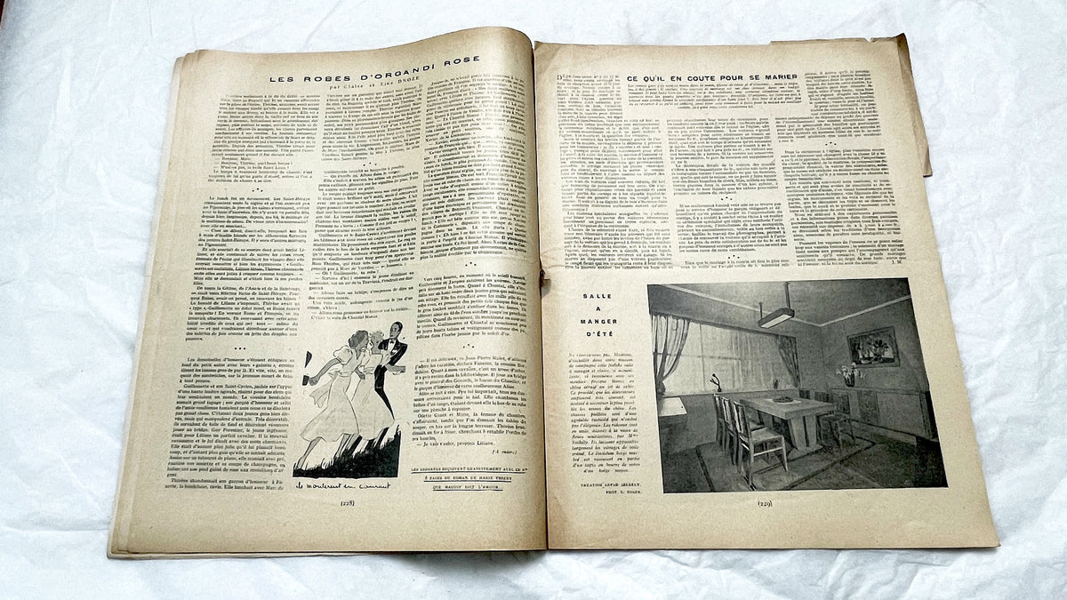 1930s - French Fashion Magazine Vintage Sewing Patterns Women's Style - Historical Apparel - Couture - Collectible Periodical