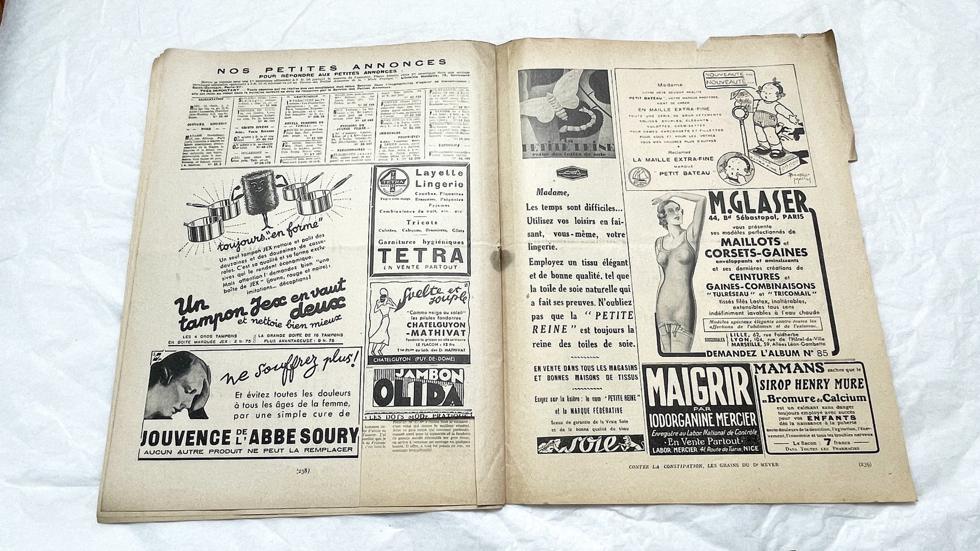 1930s - French Fashion Magazine Vintage Sewing Patterns Women's Style - Historical Apparel - Couture - Collectible Periodical