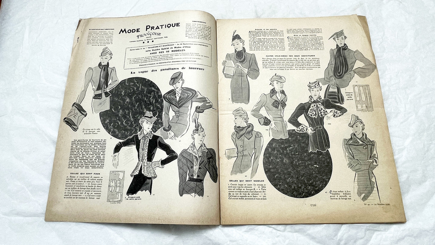 1930s - French Fashion Magazine - Mode Pratique Françoise - Special Winter Models Issue - Vintage Elegant Style - Tailoring & Sewing