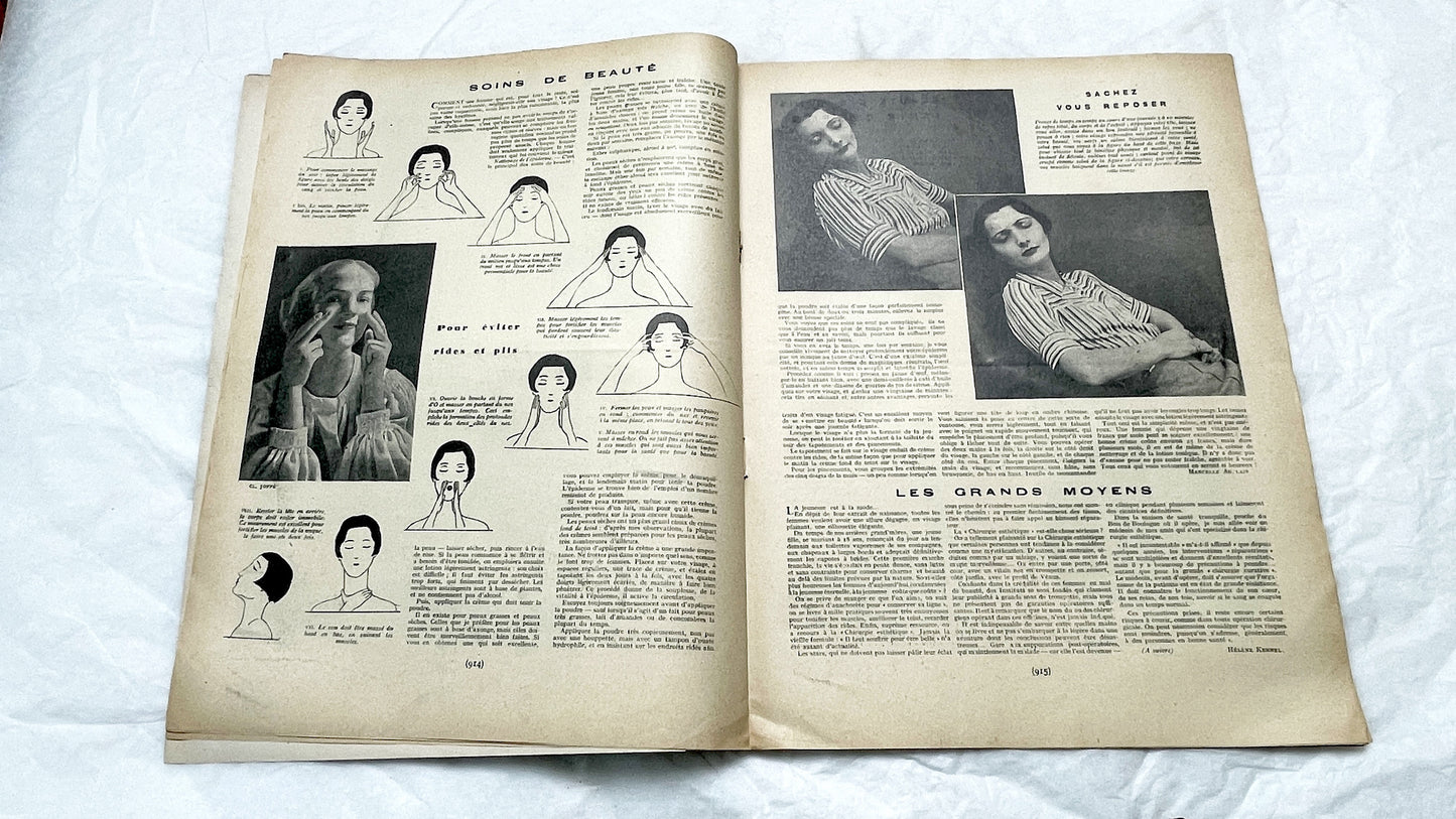 1930s - French Vintage Mode Pratique Magazine - Special Beauty Health Issue - Women's Fashion - Lifestyle - Historical Ephemera