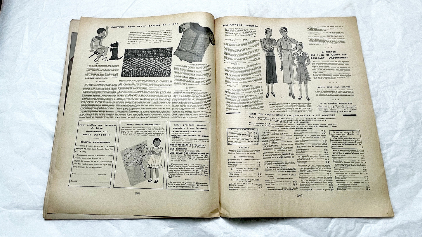 1930s - French Vintage Mode Pratique Magazine - Special Beauty Health Issue - Women's Fashion - Lifestyle - Historical Ephemera