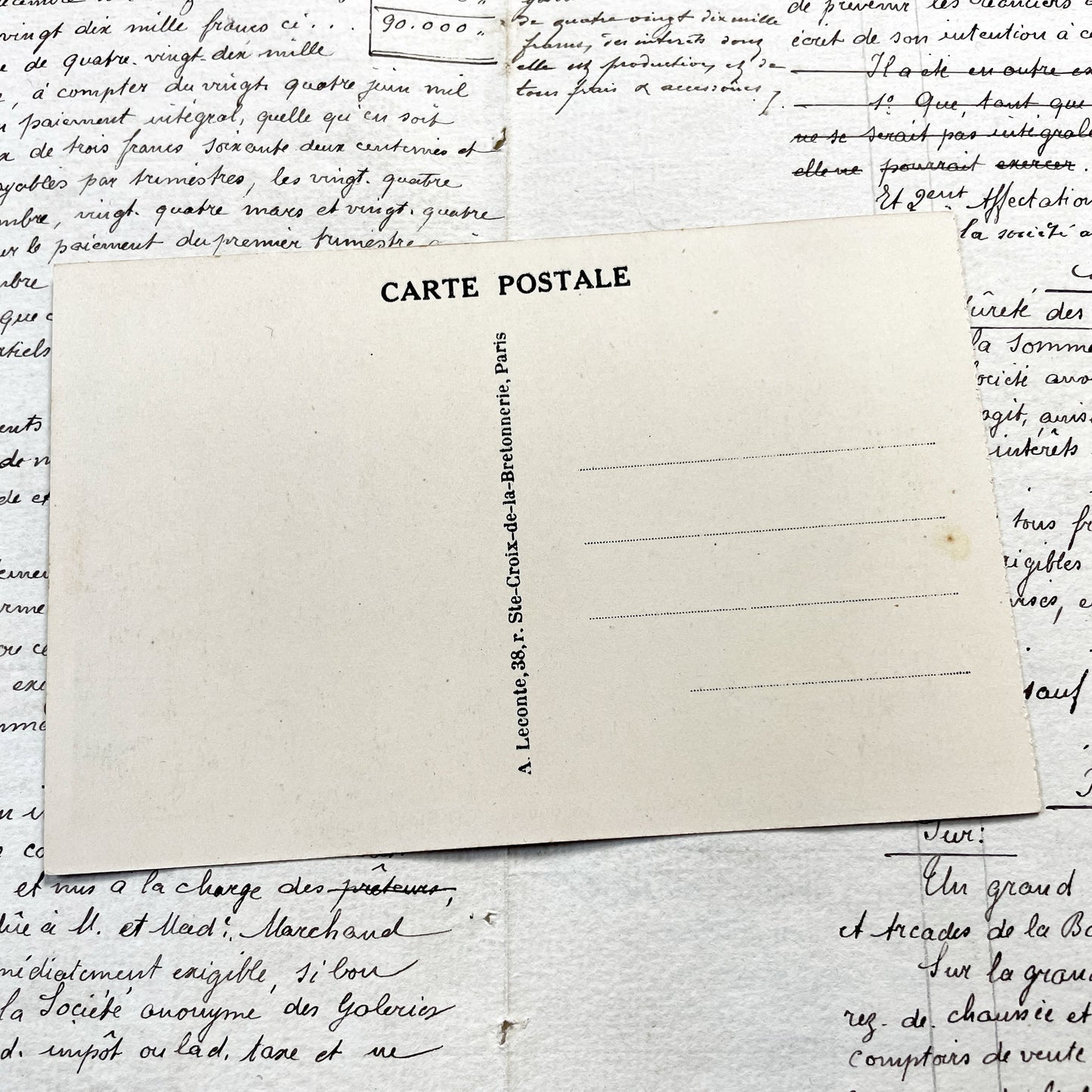 1930s - Paris La Bourse - Vintage French Stock Exchange Postcard - Palais Brongniart Street Scene - Black & White Photo Old Car