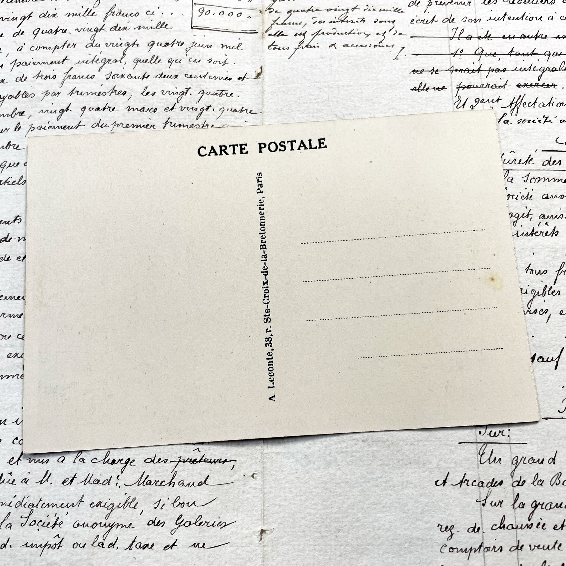 1930s - Paris La Bourse - Vintage French Stock Exchange Postcard - Palais Brongniart Street Scene - Black & White Photo Old Car