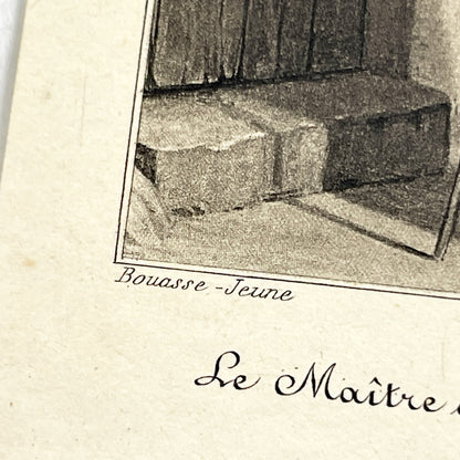 1900s - Antique French Religious Holy Card - Jesus Christ Knocking Door - Devotional Christian Art Print - Bouasse-Jeune Vintage Collectible