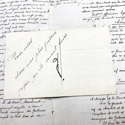 1910s - French April Fool's Day Postcard - Embossed Fish Net Fabric Flowers - Poisson d'Avril Wishes Collectible