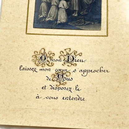 1910s - Antique French Religious Card - First Solemn Communion Memento - Virgin Mary Children Devotion - 1914 - Geneviève Liébaerts