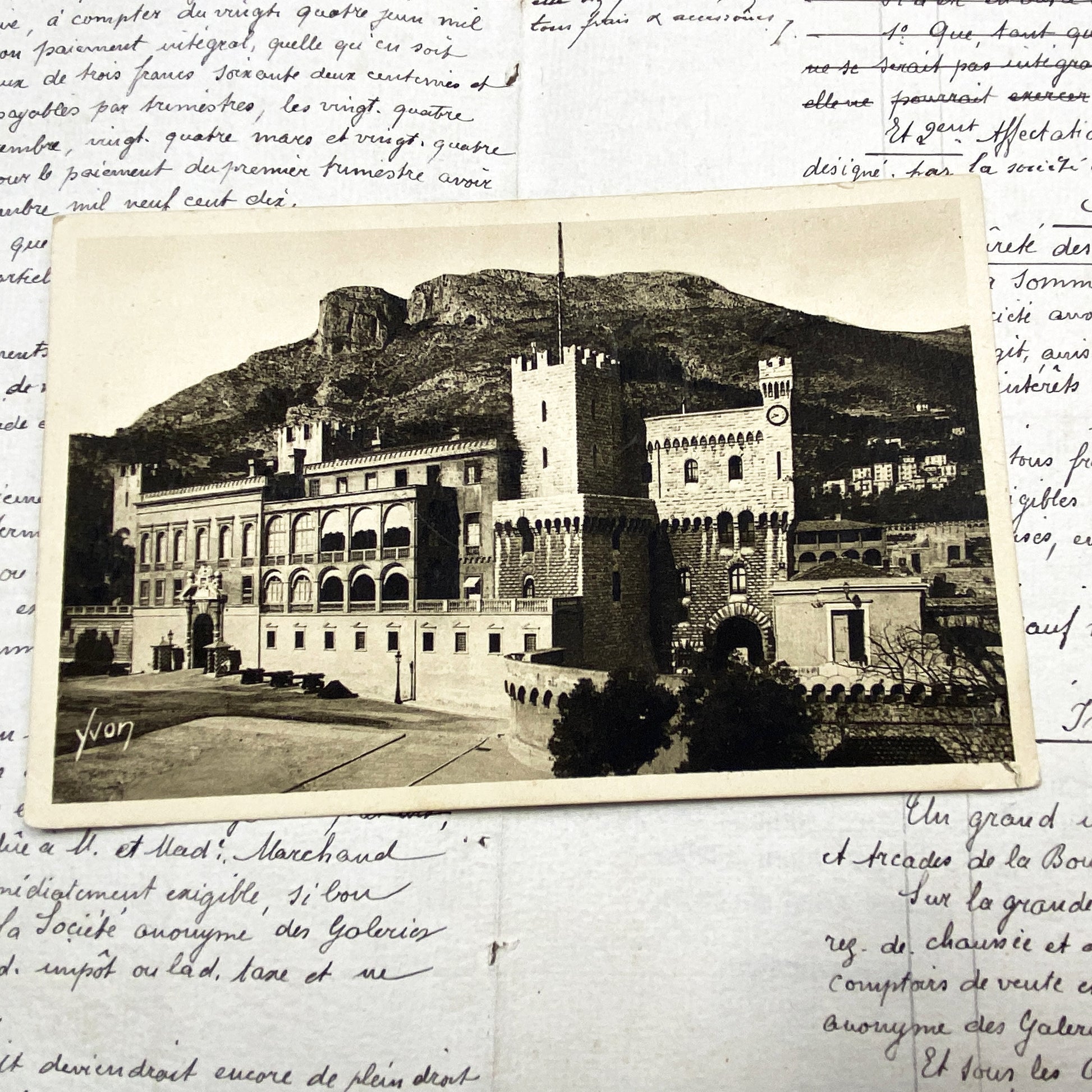 1930s - Historic Prince's Palace of Monaco Postcard - Vintage French Riviera Castle - Monte Carlo Heritage - Yvon Photographer