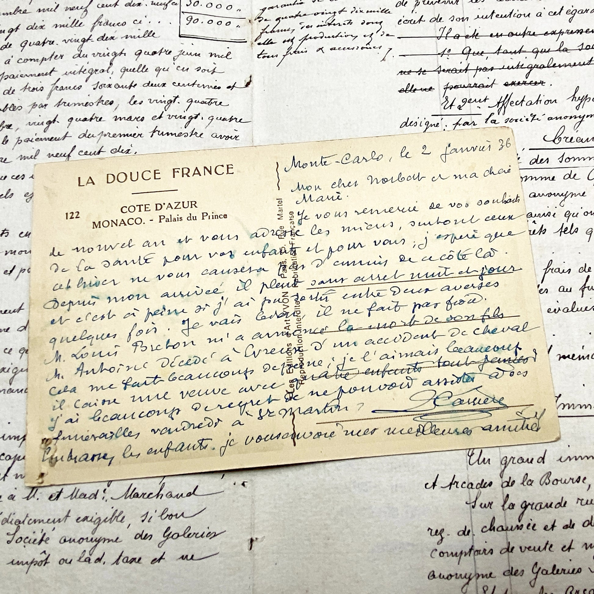 1930s - Historic Prince's Palace of Monaco Postcard - Vintage French Riviera Castle - Monte Carlo Heritage - Yvon Photographer