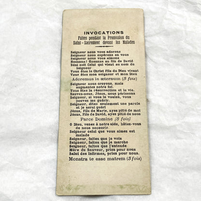 1910s - Vintage Our Lady of Lourdes Holy Card - Saint Bernadette Apparition - French Catholic Prayer Indulgence Card - Antique Devotional