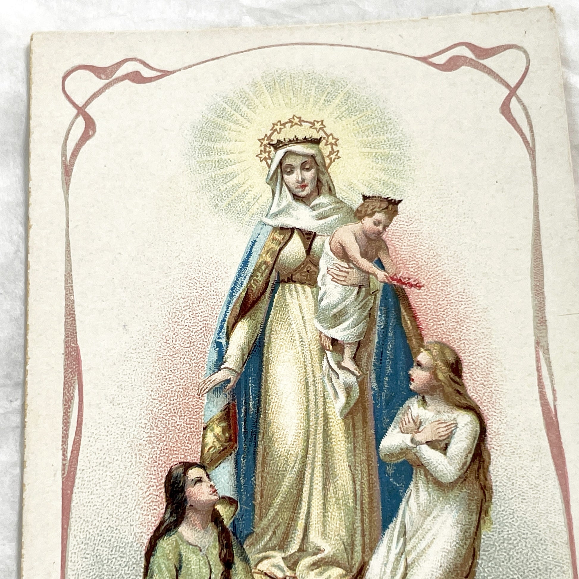 1910s - Antique French Catholic Prayer Card - Notre-Dame de Montligeon - Virgin Mary Jesus Purgatory Souls - Religious Ephemera