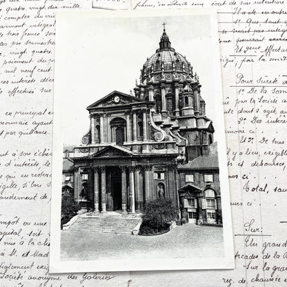 1930s - Vintage Paris Postcard - Val-de-Grace Church - Paris France - Historic Montmartre Architecture - Black White Photography