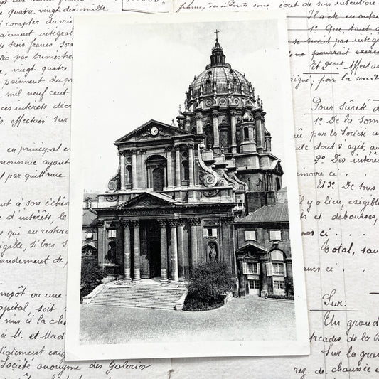 1930s - Vintage Paris Postcard - Val-de-Grace Church - Paris France - Historic Montmartre Architecture - Black White Photography