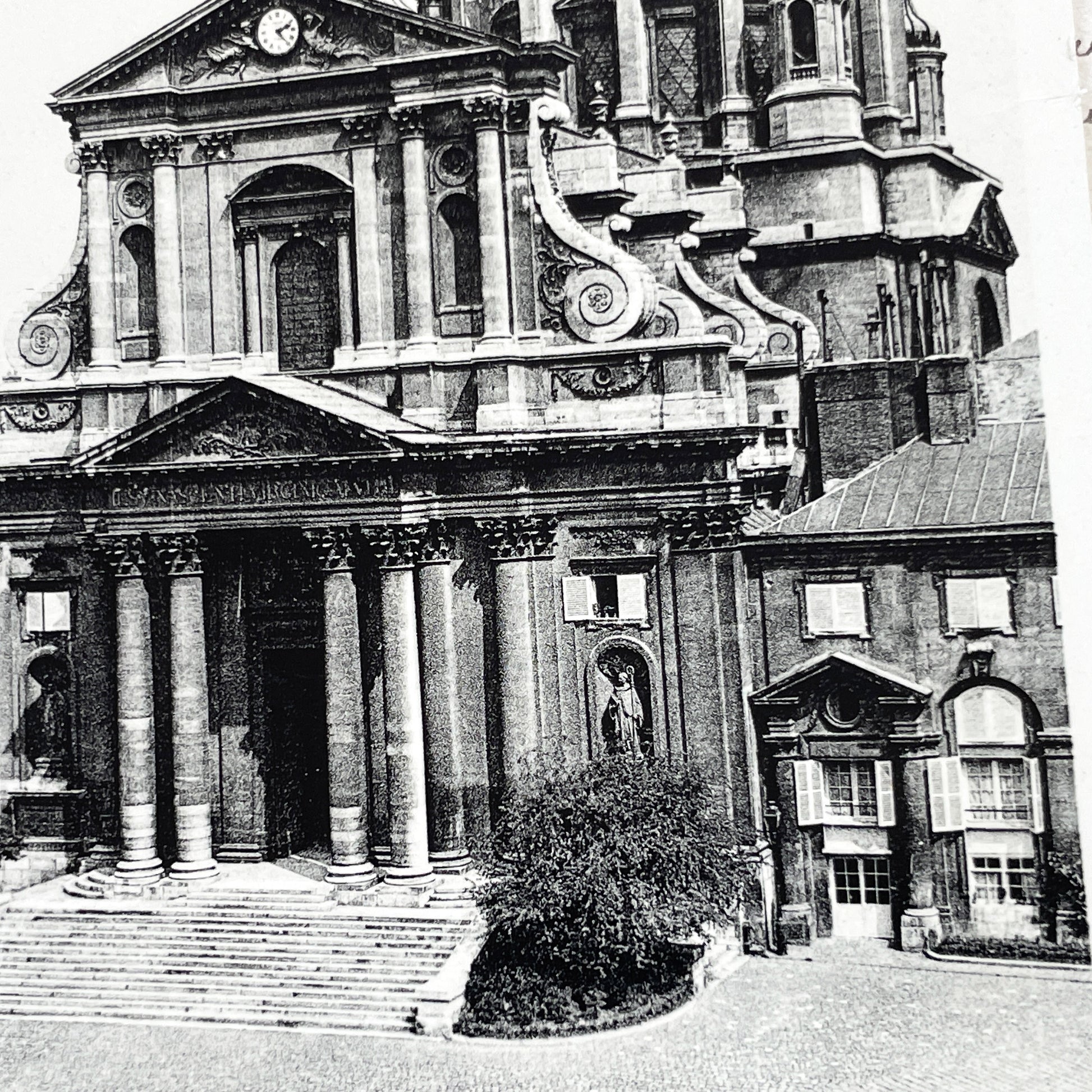 1930s - Vintage Paris Postcard - Val-de-Grace Church - Paris France - Historic Montmartre Architecture - Black White Photography