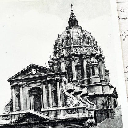 1930s - Vintage Paris Postcard - Val-de-Grace Church - Paris France - Historic Montmartre Architecture - Black White Photography