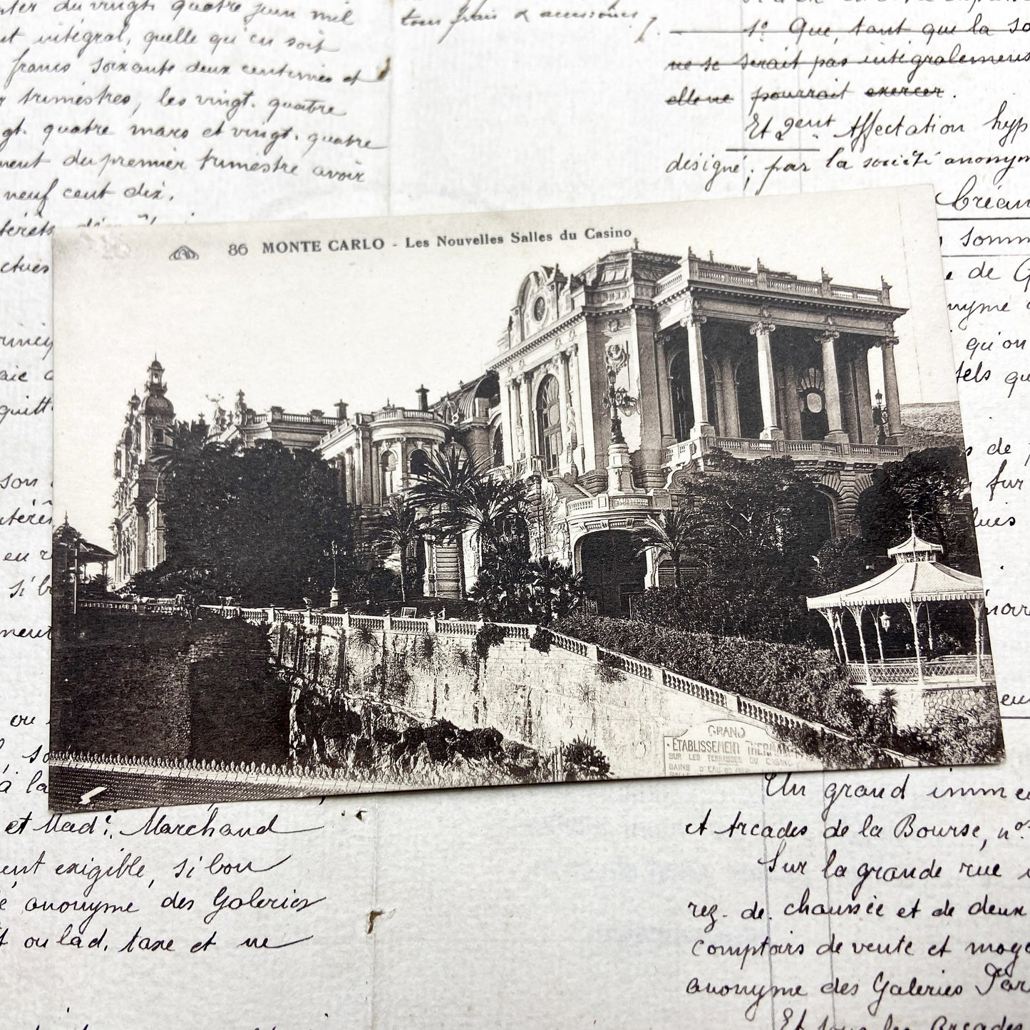 1910s - Monte Carlo Casino - Les Nouvelles Salles du Casino - Ornate Belle Époque Architecture - Monaco Riviera Landmark Vintage Postcard