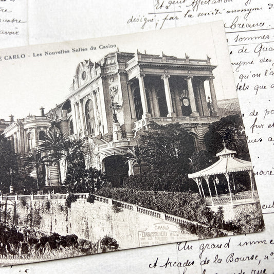 1910s - Monte Carlo Casino - Les Nouvelles Salles du Casino - Ornate Belle Époque Architecture - Monaco Riviera Landmark Vintage Postcard