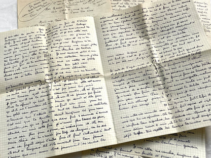1940s - Two Original Handwritten French Love Letters - Evocative Wartime Correspondence between Beloved Lovers from the Home Front
