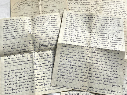 1940s - Two Original Handwritten French Love Letters - Evocative Wartime Correspondence between Beloved Lovers from the Home Front