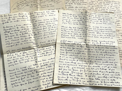 1940s - Two Original Handwritten French Love Letters - Evocative Wartime Correspondence between Beloved Lovers from the Home Front