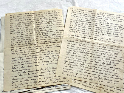 1940s - Two Original Handwritten French Love Letters - Evocative Wartime Correspondence between Beloved Lovers from the Home Front