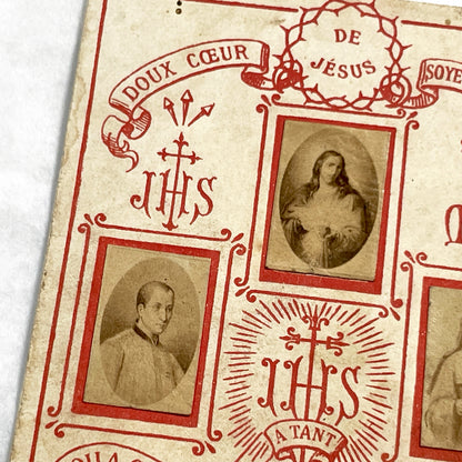 1900s - Antique French Sacred Heart Prayer Card - Religious Devotion - Jesus Christ - Catholic Art - Vintage Ephemera