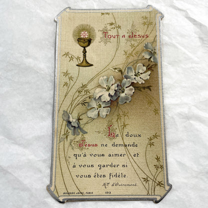 1900s - Antique First Communion Card - Religious Ephemera - French Catholic Souvenir - Vintage Holy Prayer Image