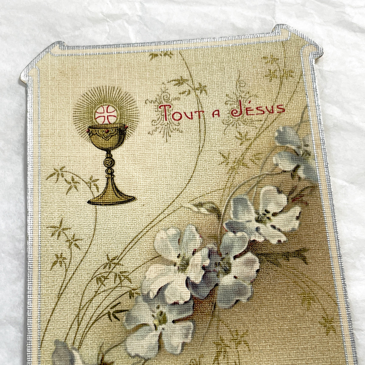 1900s - Antique First Communion Card - Religious Ephemera - French Catholic Souvenir - Vintage Holy Prayer Image